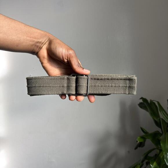 Accessories - Vintage green canvas web belt Military workwear